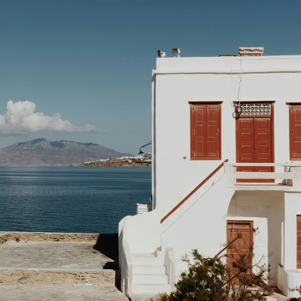 Whitewashed house by the sea, Mykonos