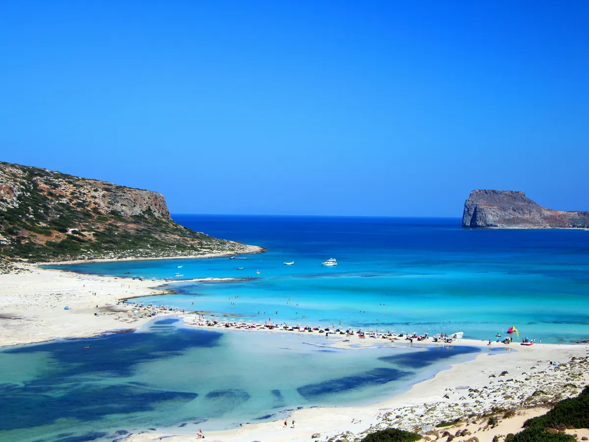 Crete: mountains falling to a beach on the Libyan sea